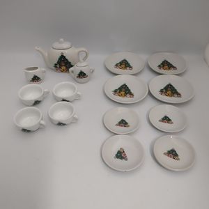 ABC Vintage 17 piece Porcelain Children's Christmas & Bears Tea Set